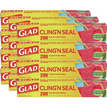 Glad 00020 Cling'N Seal 200 sq. ft. Plastic Food Wrap (12/Carton)