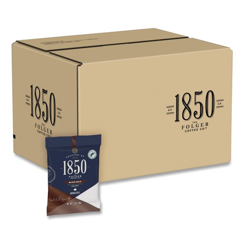 Coffee - Caffeinated | Folgers 2550021512 2.5 oz. Black Gold Dark Roast Coffee Fraction Packs (24/Carton) image number 0