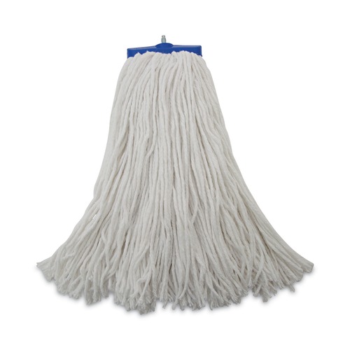 Mop Heads | Boardwalk BWK720R 20 oz. Economical Lie-Flat Rayon Fiber Mop Head - White (12/Carton) image number 0