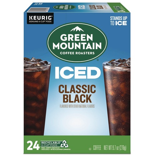 Coffee - Caffeinated | Green Mountain Coffee 5000359622 Brew Over Ice Coffee K-Cups - Classic Black (24/Box) image number 0