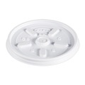 Cup Lids | Dart 8JL Vented Plastic Lids for 8 oz. to 10 oz. Hot/Cold Foam Cups - White (100/Pack, 10 Packs/Carton) image number 2