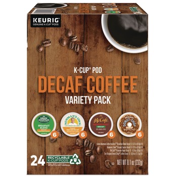 DECAFFEINATED | Green Mountain Coffee 5000374162 0.38 oz. K-Cup Decaf Variety Coffee K-Cups - Assorted Flavors (24/Box)