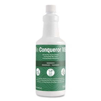 Fresh Products 105Q-F-000I012M-04 32 oz. Bio Conqueror 105 Enzymatic Odor Counteractant Concentrate - Mango (12/Carton)