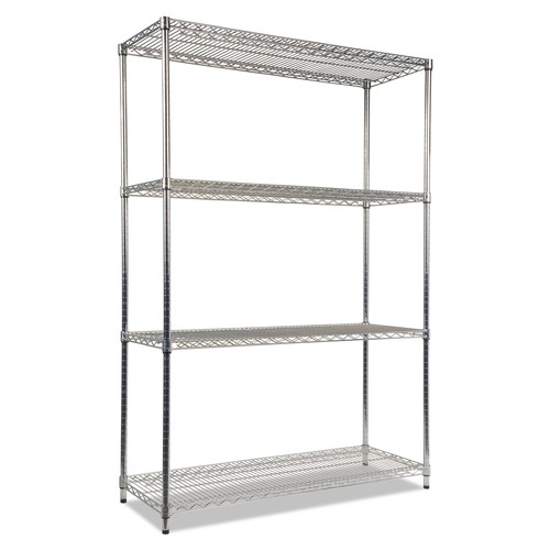Racks & Shelving | Alera ALESW504818SR NSF Certified Industrial 4-Shelf 48 in. x 18 in. x 72 in. Wire Shelving Kit - Silver image number 0