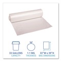 Low-Density Trash Bags | Boardwalk X6639SCKR01 33 in. x 39 in. 33 gal. 1.1 mil. Recycled Low-Density Polyethylene Can Liners - Clear (10 Bags/Roll, 10 Rolls/Carton) image number 5