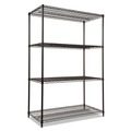 Racks & Shelving | Alera ALESW504824BL 48 in. x 24 in. x 72 in. NSF Certified Industrial Four-Shelf Wire Shelving Kit - Black image number 0