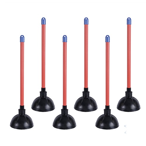 Toilet Plungers | Boardwalk 528188 18 in. Plastic Handle 5.63 in. dia. Toilet Plunger - Red/Black (6/Carton) image number 0