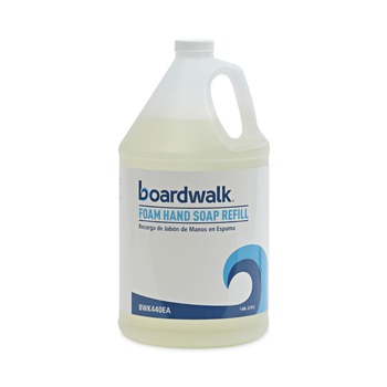 SOAP REFILLS | Boardwalk 5005-04-GCE00 1 Gallon Herbal Mint Scent Foaming Hand Soap - Light Yellow (4/Carton)