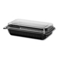 Food Containers & Lids | SOLO 919017-PM94 11.5 in. x 8 in. MPS Plastic Hinged Lid Dinner Box - Black/Clear (100/Carton) image number 0