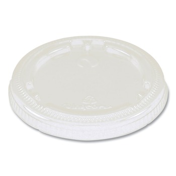 World Centric CPLCS9F 3.1 in. Diameter x 0.4 in. h PLA Plastic Lids for Fiber Cups - Clear (1,000/Carton)