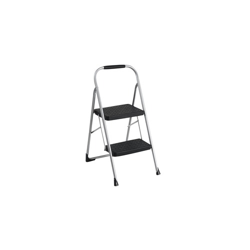 Step Stools & Ladders | Cosco 11308PBL1E 20.5 in. Working Height 22 in. Spread 200 lbs. Capacity 2-Step Big Step Folding Stool - Black/Gray image number 0
