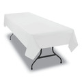 Table Covers & Skirts | Tablemate 549WH Heavyweight Plastic 54 in. x 108 in. Table Set Rectangular Table Cover - White (6/Pack) image number 5
