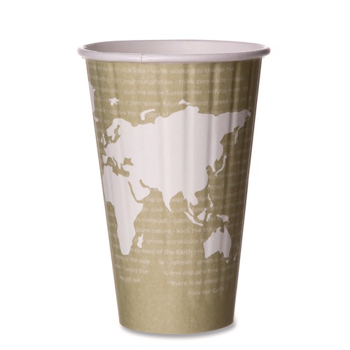 Cups | Eco-Products EP-BNHC16-WD 16 oz. World Art Renewable and Compostable Insulated PLA Hot Cups (600/Carton) image number 0