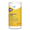 Cleaning Cloths & Wipes | Clorox 15948 7 in. x 8 in. 1-Ply Disinfecting Wipes - Lemon Fresh, White (75/Canister, 6/Carton) image number 2