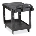 Carts | Rubbermaid Commercial FG450500BLA 19.19 in. x 37.88 in. x 33.33 in. 500 lb. Capacity Plastic Flat Shelf Utility Cart - Black image number 1