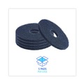 Floor Pads-Stripping | Boardwalk BWK4013BLA 13 in. Diameter Stripping Floor Pads - Black (5/Carton) image number 4