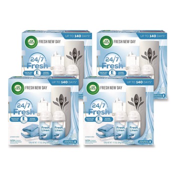 AIR FRESHENER DISPENSERS | Air Wick 62338-01918 Freshmatic Ultra Automatic Starter Kit - Fresh Linen (4/Carton)