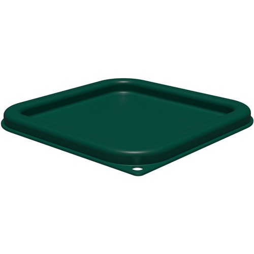 Food Storage Containers & Lids | Carlisle 1197008 7.31 in. x 7.31 in. x 0.63 in. Squares Food Storage Container Lid - Forest Green image number 0