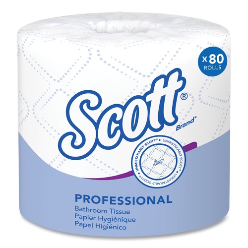 Perforated Roll & Hand Towels | Scott 04460 Essential Standard Septic Safe 2 Ply Roll Bathroom Tissue - White (80/Carton) image number 0