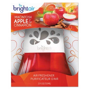 BRIGHT Air BRI 900022 2.5 oz. Scented Oil Air Freshener - Macintosh Apple and Cinnamon, Red (6/Carton)