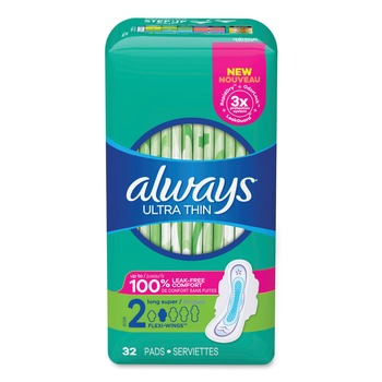  | Always 97020 Size 2 Ultra Thin Super Absorbent Pads with Wings (3/Carton)