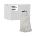 Mop Heads | Boardwalk BWK724RCT 24 oz. Cut-End Lie-Flat Rayon Wet Mop Head - White (12/Carton) image number 2
