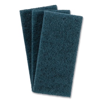 Boardwalk 7100359720 4.62 x 10 Medium-Duty Scrub Pad - Blue (10/Carton)