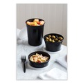 Food Containers & Lids | Pactiv Corp. YL2508B Newspring DELItainer 4.55 in. x 4.55 in. x 1.8 in. 8 oz. Plastic Microwavable Container - Black/Clear (240/Carton) image number 3