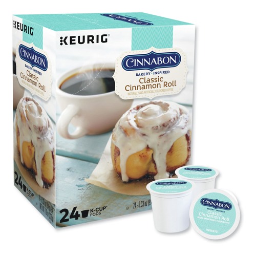 Coffee - Caffeinated | Keurig 5000330074 Cinnabon Classic Cinnamon Roll Coffee K-Cups (24/Box) image number 0
