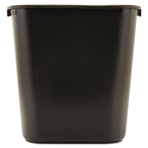 Indoor Waste Receptacles | Rubbermaid Commercial FG295600BLA 7-Gallon Rectangular Deskside Wastebasket - Black image number 0
