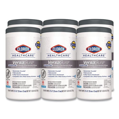 Cleaning Cloths & Wipes | Clorox Healthcare 31758 VersaSure 6.75 in. x 8 in. 1-Ply Cleaner Disinfectant Wipes - White Fragranced (6/Carton) image number 0