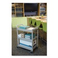 Carts | Rubbermaid Commercial FG342488PLAT Economy 3-Shelf Plastic Cart - Platinum image number 3