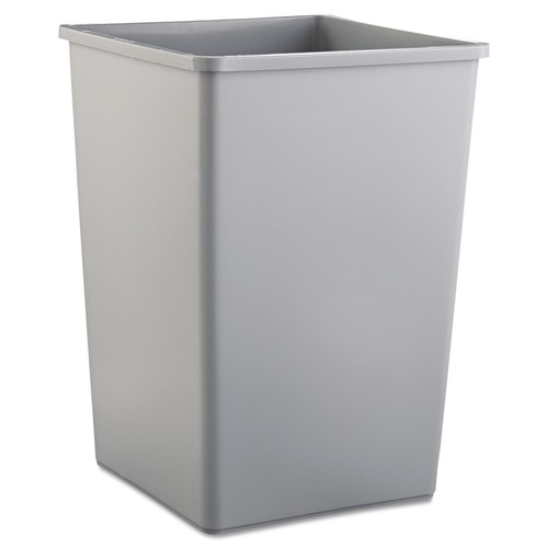 Indoor Waste Receptacles | Rubbermaid Commercial FG395800GRAY 35 gal. Plastic Untouchable Square Waste Receptacle - Gray image number 0