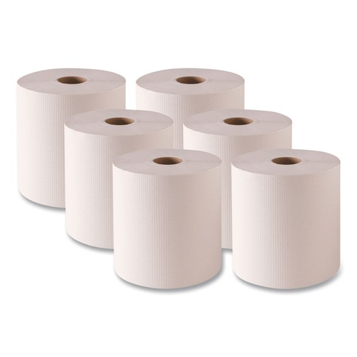 Perforated Roll & Hand Towels | GEN G2820 1-Ply 8 in. x 800 ft. Hardwound Roll Towels - White (6/Carton) image number 0