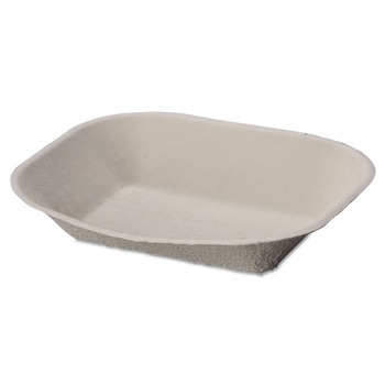 FOOD TRAYS AND LINERS | Chinet 10405 9 in. x 7 in. Savaday Molded Fiber Food Tray - Beige (500/Carton)