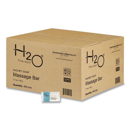 Hygiene Bar Soaps | Diversified Hospitality Solutions H2O20MB150 H2O Therapy 1.1 oz Soaps - White Tea and Lemongrass (400/Carton) image number 0