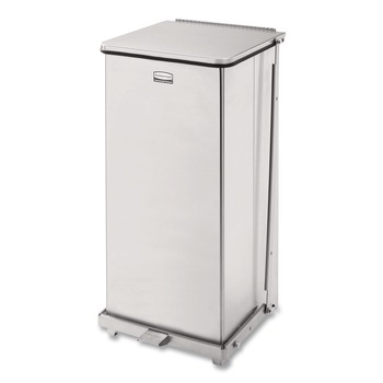 Rubbermaid Commercial FGST24SSPL 13 gal. Defenders Heavy-Duty Steel Step Can - Stainless Steel