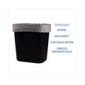 High-Density Trash Bags | Boardwalk Z4824RNKR01 10 Gallon 6 mic 24 in. x 23 in. Perforated Roll High-Density Can Liners - Natural (50 Bags/Roll, 20 Rolls/Carton) image number 5