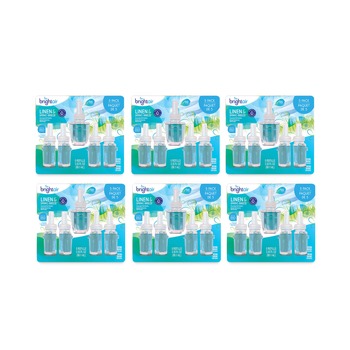 BRIGHT Air BRI900669CT 0.67 oz. Bottle Electric Scented Oil Air Freshener Refill - Linen and Spring Breeze (6 Packs/Carton)