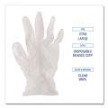 Janitorial Disposable & Single Use Gloves | Boardwalk BWK361XLBX 3.6 mil 9.5 in. Long Powder-Free Exam Vinyl Gloves - Extra Large, Clear (100/Box) image number 6