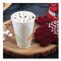 Cups | SOLO 316PLA-J7234 Bare Eco-Forward 16 oz. PLA Leaf Design Paper Hot Cups - White/Green/Orange (1000/Carton) image number 5