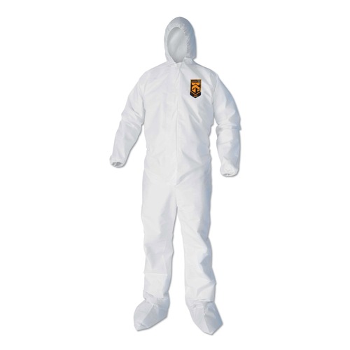 Cleaning Cloths & Wipes | Ansell KCC 44335 A40 Elastic-Cuff Ankle Hood And Boot Coveralls - 2X-Large,White (25/Carton) image number 0