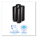 Low-Density Trash Bags | Boardwalk X8046XKKR01 40 in. x 46 in. 45 gal. 1.6 mil Recycled Low-Density Polyethylene Can Liners - Black (100/Carton) image number 3