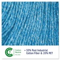 Mop Heads | Boardwalk BWK502BLEA 5 in. Headband Super Loop Cotton/Synthetic Fiber Wet Mop Heads - Blue, Medium image number 9