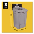 Indoor Waste Receptacles | Rubbermaid Commercial 2171554 Slim Jim 33 gal 1-Stream Landfill Resin Recycling Station - Gray image number 1