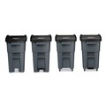 Indoor Waste Receptacles | Rubbermaid Commercial 1971956 50 Gallon Brute Step-On Rollouts - Metal/Plastic, Gray image number 4