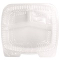Food Containers & Lids | Handi-Foil HFA 6093S-250 8 in. x 3 in. x 8.87 in. Handi-Lock Plastic 3-Compartment Food Container - Clear (250/Carton) image number 0