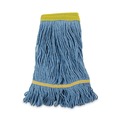 Mop Heads | Boardwalk BWK501BL 5 in. Headband Super Loop Wet Mop Head - Small, Blue (12/Carton) image number 0