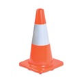 Traffic Safety | Tatco 25500 10 in. x 10 in. x 18 in. Traffic Cone - Orange/Silver image number 3