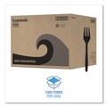 Disposable Forks | Boardwalk BWKFORKHWPPBIW Heavyweight Wrapped Polypropylene Fork Cutlery - Black (1000/Carton) image number 4